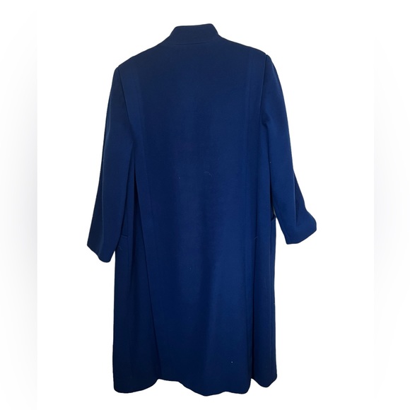 Vintage Royal Blue Longline Coat Bert Newman Petite 12 - Picture 2 of 5